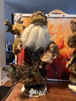 Old World Woodland style Santa Claus figurines