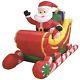 Outdoor Self Inflatable Christmas Decor Blow Up Santa Claus Sleigh Sledge Figure