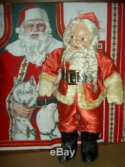 Oversize 30 Antique vintage cloth SANTA CLAUS doll store display figure c1930s