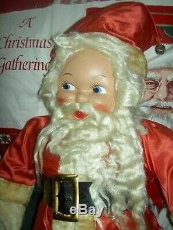 Oversize 30 Antique vintage cloth SANTA CLAUS doll store display figure c1930s