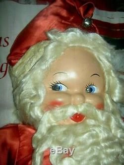 Oversize 30 Antique vintage cloth SANTA CLAUS doll store display figure c1930s