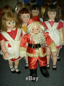 Oversize 30 Antique vintage cloth SANTA CLAUS doll store display figure c1930s