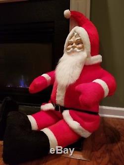 PARISI CREATIONS LARGE HUGE Santa Claus 55in stuffed with plastic face. Excellent