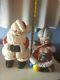 Pair Of Vintage Ceramic Atlantic Mold Santa Claus & Mrs Claus 13-14 1983