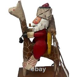 Peggy Herrick Studio Handcrafted Santa Claus Wooden Folk Art Figure OOAK Vintage