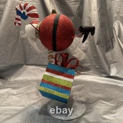 Pier 1 One VTG SANTA CLAUS BOBBLE FLY OVER PRESENT GLITR Figurine 13.5 HTF VGUC