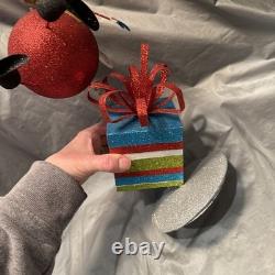 Pier 1 One VTG SANTA CLAUS BOBBLE FLY OVER PRESENT GLITR Figurine 13.5 HTF VGUC