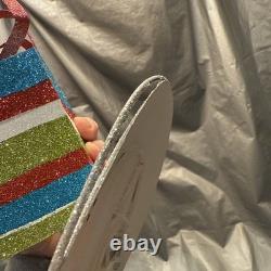 Pier 1 One VTG SANTA CLAUS BOBBLE FLY OVER PRESENT GLITR Figurine 13.5 HTF VGUC