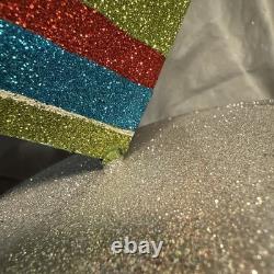 Pier 1 One VTG SANTA CLAUS BOBBLE FLY OVER PRESENT GLITR Figurine 13.5 HTF VGUC