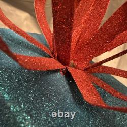 Pier 1 One VTG SANTA CLAUS BOBBLE FLY OVER PRESENT GLITR Figurine 13.5 HTF VGUC