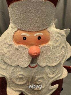 Pier 1 One VTG Santa Claus Tealight CHRISTMAS Peppermint Glittr 17.25 Rare VGUC