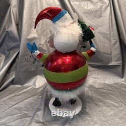 Pier 1 One Vintage SANTA CLAUS BOBBLE CHRISTMAS Glitter TREE LIGHTS 13.5 G/VGUC