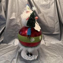 Pier 1 One Vintage SANTA CLAUS BOBBLE CHRISTMAS Glitter TREE LIGHTS 13.5 G/VGUC
