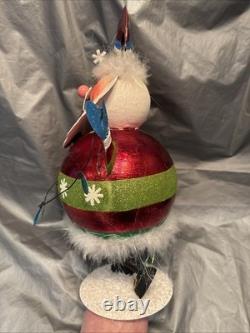 Pier 1 One Vintage SANTA CLAUS BOBBLE CHRISTMAS Glitter TREE LIGHTS 13.5 G/VGUC