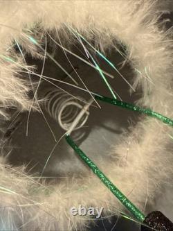 Pier 1 One Vintage SANTA CLAUS BOBBLE CHRISTMAS Glitter TREE LIGHTS 13.5 G/VGUC