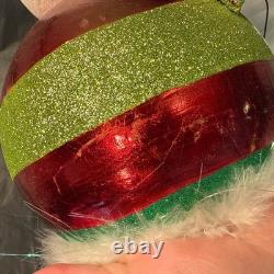 Pier 1 One Vintage SANTA CLAUS BOBBLE CHRISTMAS Glitter TREE LIGHTS 13.5 G/VGUC