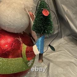 Pier 1 One Vintage SANTA CLAUS BOBBLE CHRISTMAS Glitter TREE LIGHTS 13.5 G/VGUC