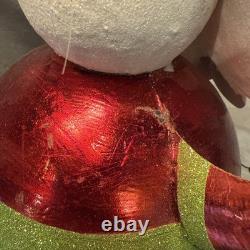 Pier 1 One Vintage SANTA CLAUS BOBBLE CHRISTMAS Glitter TREE LIGHTS 13.5 G/VGUC