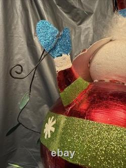 Pier 1 One Vintage SANTA CLAUS BOBBLE CHRISTMAS Glitter TREE LIGHTS 13.5 G/VGUC