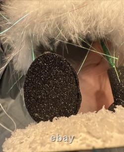 Pier 1 One Vintage SANTA CLAUS BOBBLE CHRISTMAS Glitter TREE LIGHTS 13.5 G/VGUC