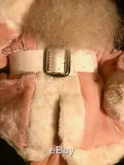 Pink Velvet Harold Gale Santa Claus Doll 15 Tall Vintage