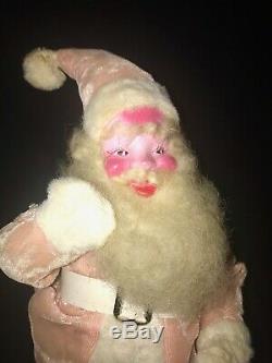 Pink Velvet Harold Gale Santa Claus Doll 15 Tall Vintage