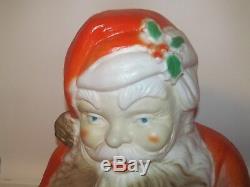 Poloron Santa Claus Blow Mold Christmas Yard Decor 1968 46 Tall Great Shape