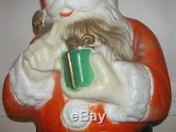 Poloron Santa Claus Blow Mold Christmas Yard Decor 1968 46 Tall Great Shape