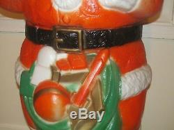 Poloron Santa Claus Blow Mold Christmas Yard Decor 1968 46 Tall Great Shape