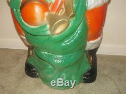 Poloron Santa Claus Blow Mold Christmas Yard Decor 1968 46 Tall Great Shape