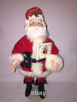 Porcelain DISPLAY doll MR. MISTLETOE SANTA withPORCELAIN HAIR/BEARD, FAITH WICK