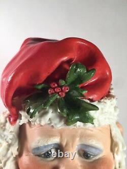 Porcelain DISPLAY doll MR. MISTLETOE SANTA withPORCELAIN HAIR/BEARD, FAITH WICK