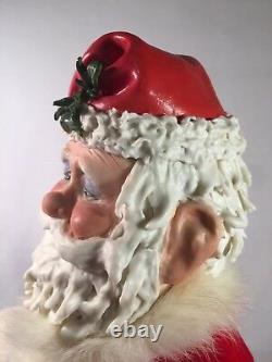 Porcelain DISPLAY doll MR. MISTLETOE SANTA withPORCELAIN HAIR/BEARD, FAITH WICK