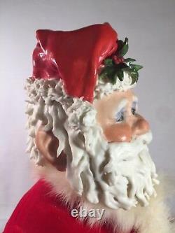 Porcelain DISPLAY doll MR. MISTLETOE SANTA withPORCELAIN HAIR/BEARD, FAITH WICK