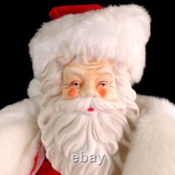 Porcelain Santa Claus Figure / Classic Vintage Santa / Large 16+ Inch Size