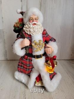 Possible dreams plaid tidings RARE clothtique lantern Santa Claus toy sack Xmas