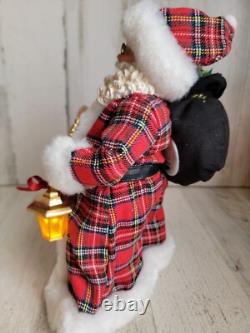 Possible dreams plaid tidings RARE clothtique lantern Santa Claus toy sack Xmas