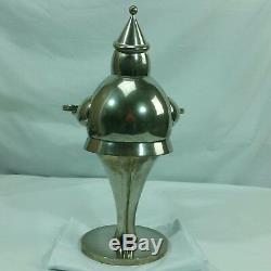 Pottery Barn Art Deco Silver Plated 16-1/2 Santa Claus With Tray/card Holder