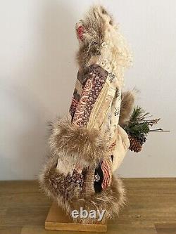 Primitive Folk Art Santa in Patched Coat withTwigs 20