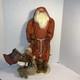 Primitive Ragon House Santa Claus 21 Red Coat Sculpted Face And Hands Toys Bear