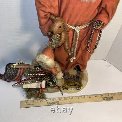 Primitive Ragon House Santa Claus 21 Red Coat Sculpted Face And Hands Toys Bear