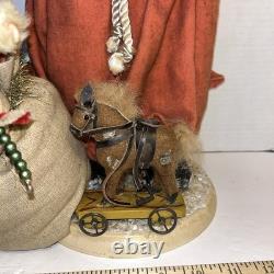 Primitive Ragon House Santa Claus 21 Red Coat Sculpted Face And Hands Toys Bear