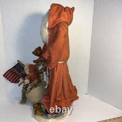 Primitive Ragon House Santa Claus 21 Red Coat Sculpted Face And Hands Toys Bear