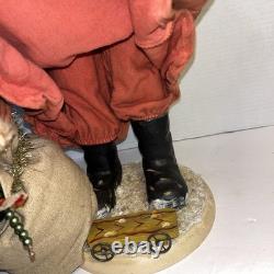Primitive Ragon House Santa Claus 21 Red Coat Sculpted Face And Hands Toys Bear