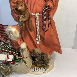 Primitive Ragon House Santa Claus 21 Red Coat Sculpted Face And Hands Toys Bear