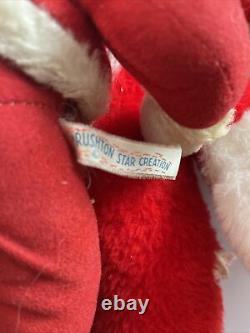Qty-3 Vintage Rushton Santa Claus Rubber Face And Beard 18 Stuffed Plush Dolls