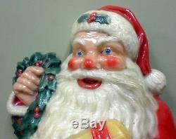 RARE 1950s Vintage NOMA 30 SANTA CLAUS Blow Mold Lighted Reverse Painted in BOX