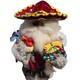 Rare 2010 Signed Handcrafted Wooden Mexican Santa Claus Figurine Sombrero K. Pina