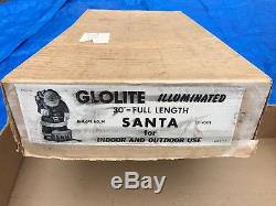 RARE 30 Vintage GloLite SANTA CLAUS Blow Mold Christmas 1950's Wall withBox 1950s