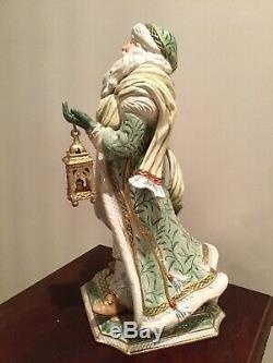 RARE Fitz and Floyd GREGORIAN Green Santa Claus 21 Figure Statue Original box